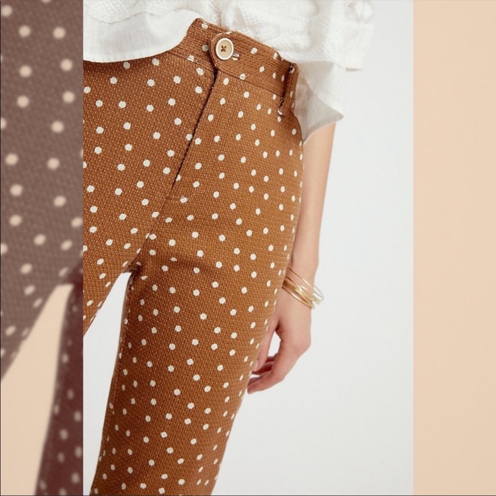 Anthro Polka Dot Essential Slim Pants